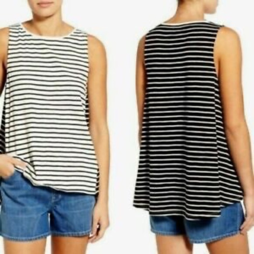 Madewell forward seam stripe tank